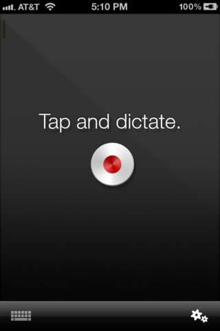 Dragon Dictation interface image